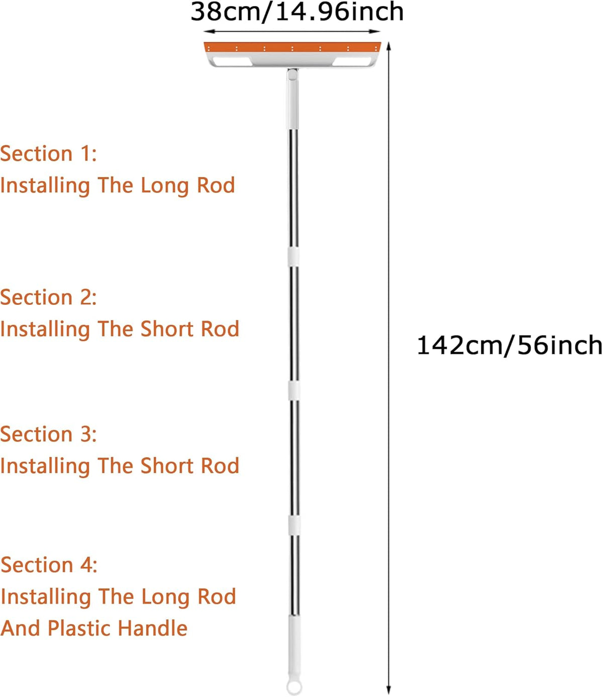 Multifunction Magic Broom, Silicone Floor Squeegee, Air Broom, Rubber Squeegee with 56" Long