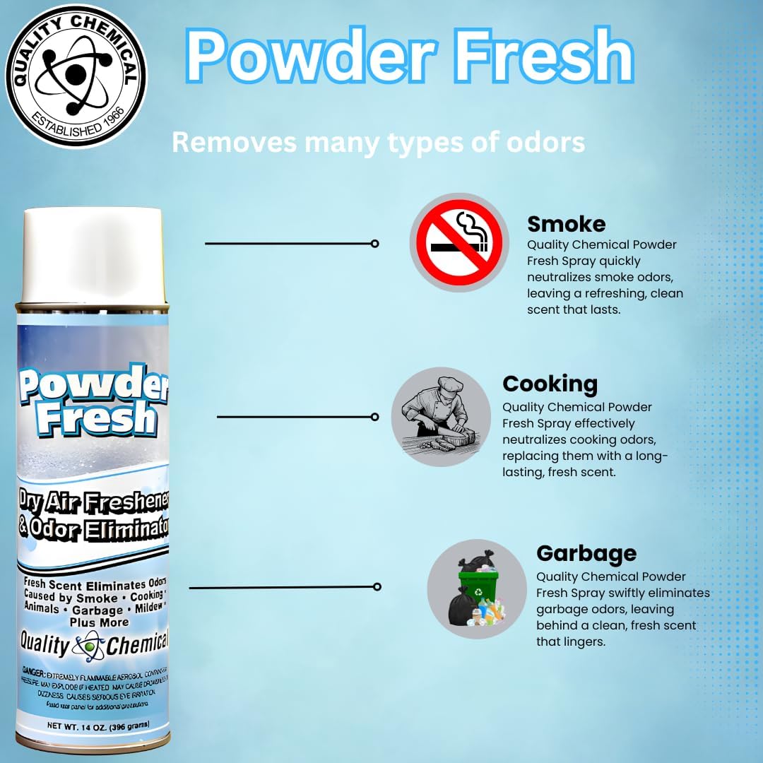 Quality Chemical Powder Fresh - The Most Powerful Dry Air Freshener - Best Room Deodorizer and Air