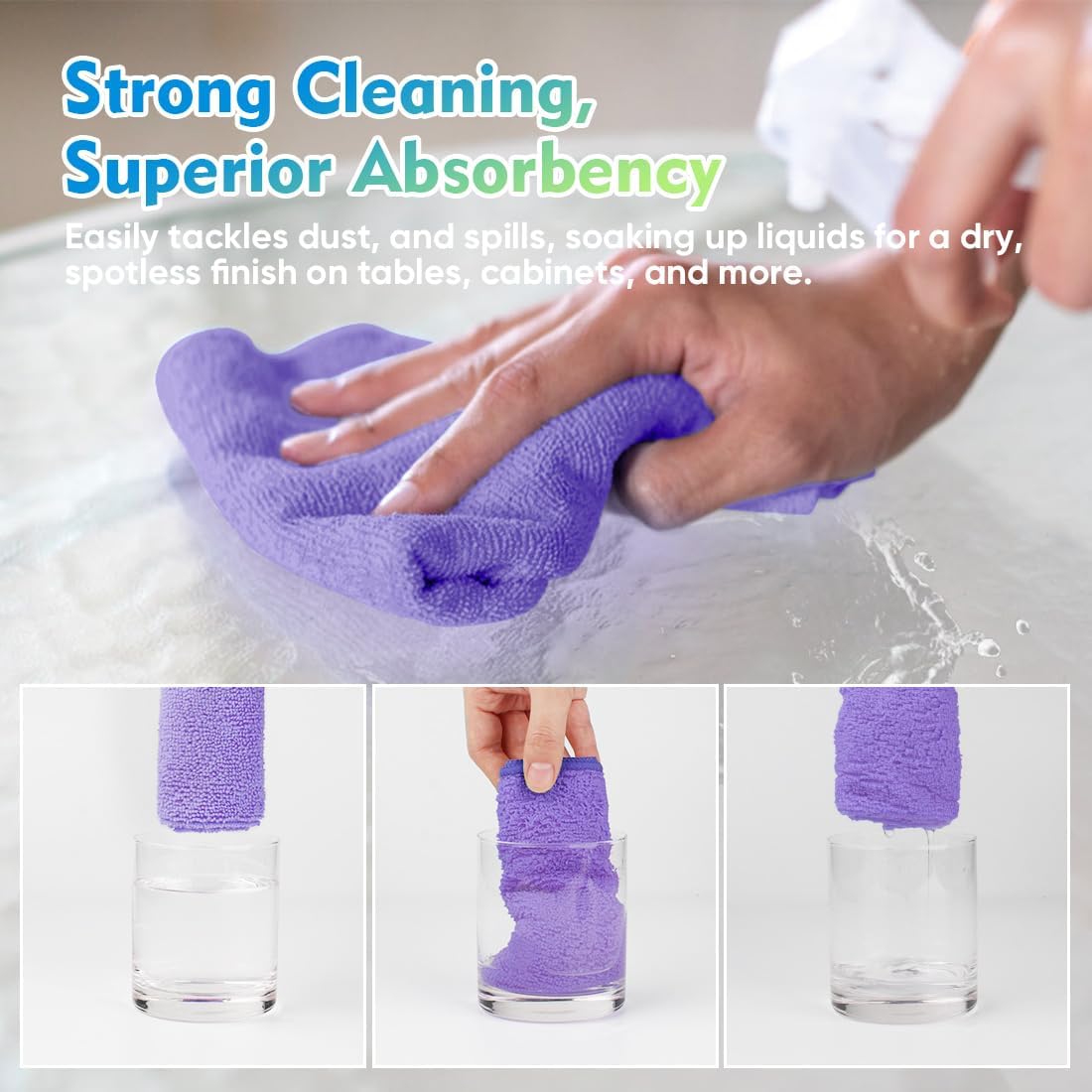 HOMEXCEL Microfiber Cleaning Cloth 12 Pack 12.5 x 12.5 Inch Microfiber Towels for Cars Ultra