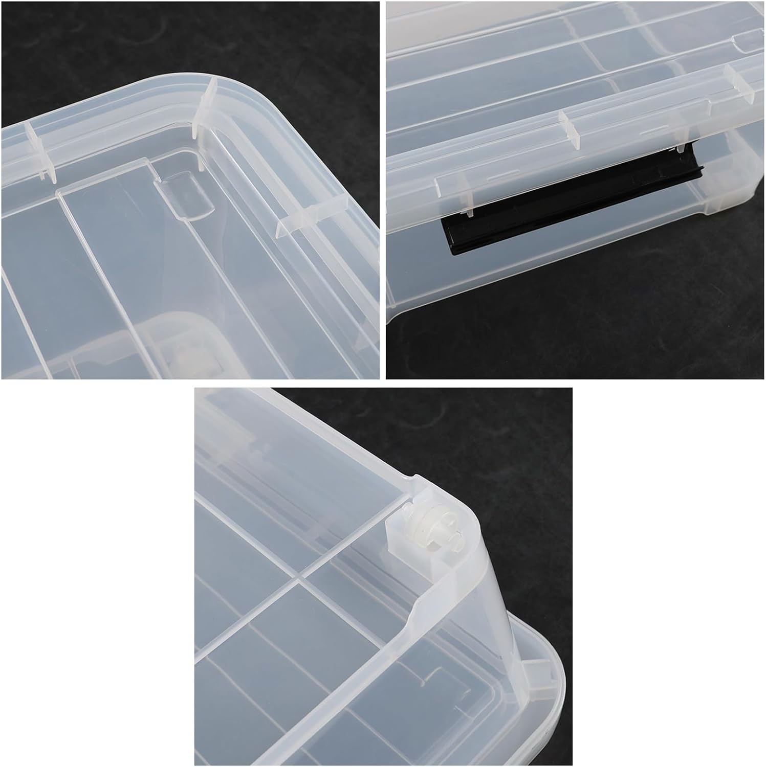 4 Packs Under Bed Storage Containers with Clear Lid, Large Stackable Plastic Latching Bins with