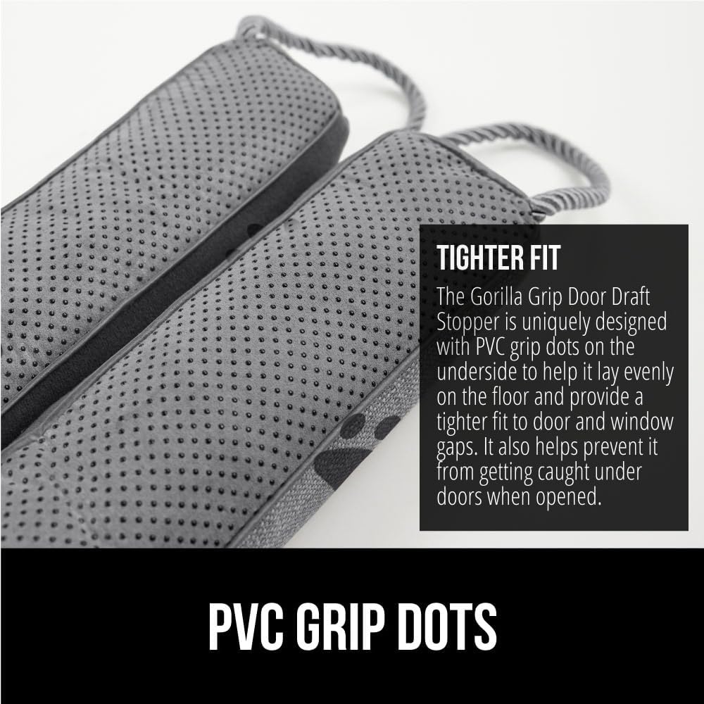 GORILLA GRIP Door Draft Stopper for Bottom of Doors, Weather Stripping Seal Blocks Hot Air, Noise