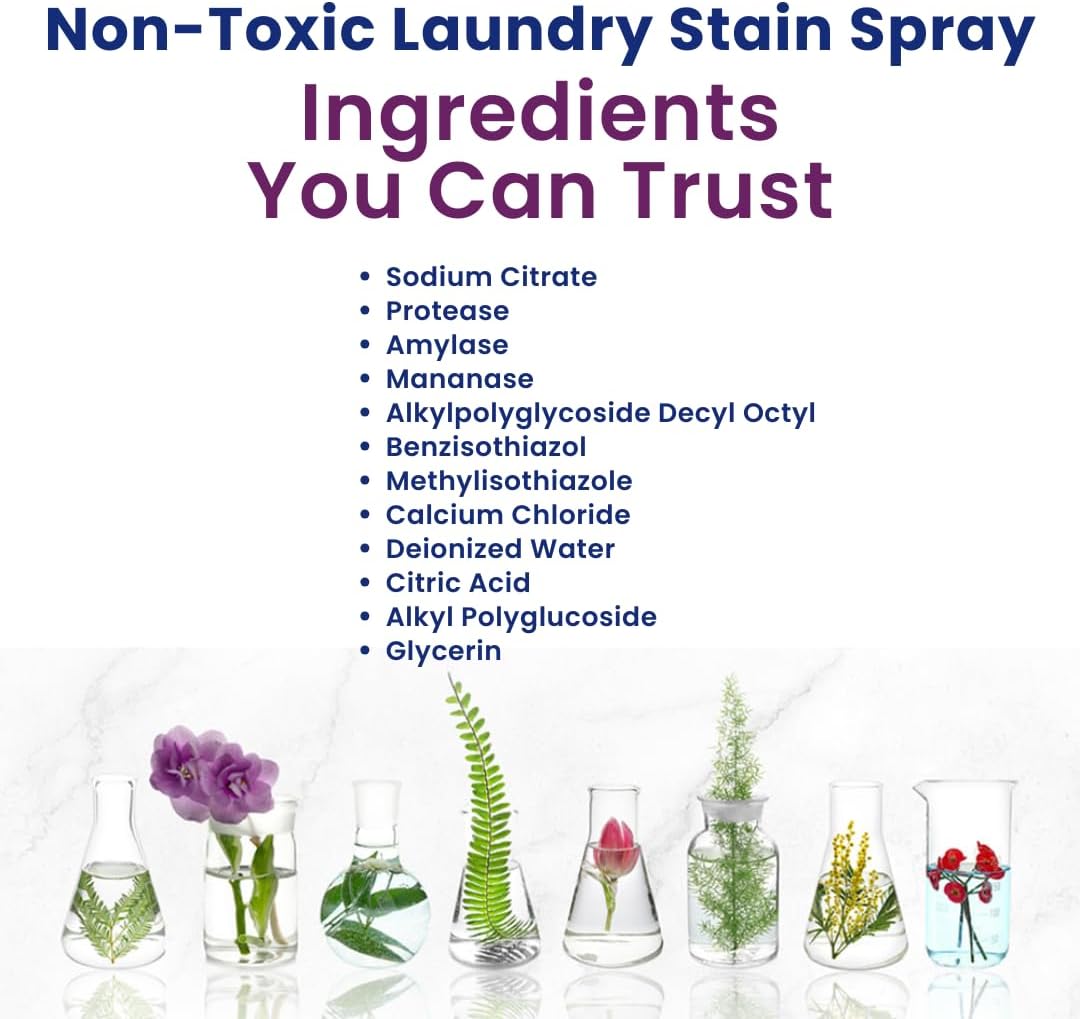 Truly Free Laundry Stain Remover Spray for Clothes - Removes Tough, Dried-In Stains on Whites &