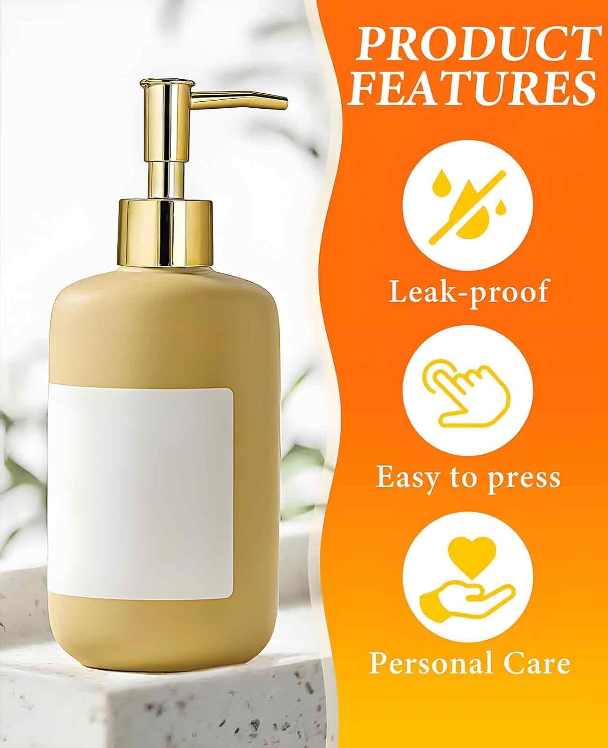 6 Pack Gold Soap Dispenser Pump, Top Replacement for Lotion & Regular Glass Bottles (Standard