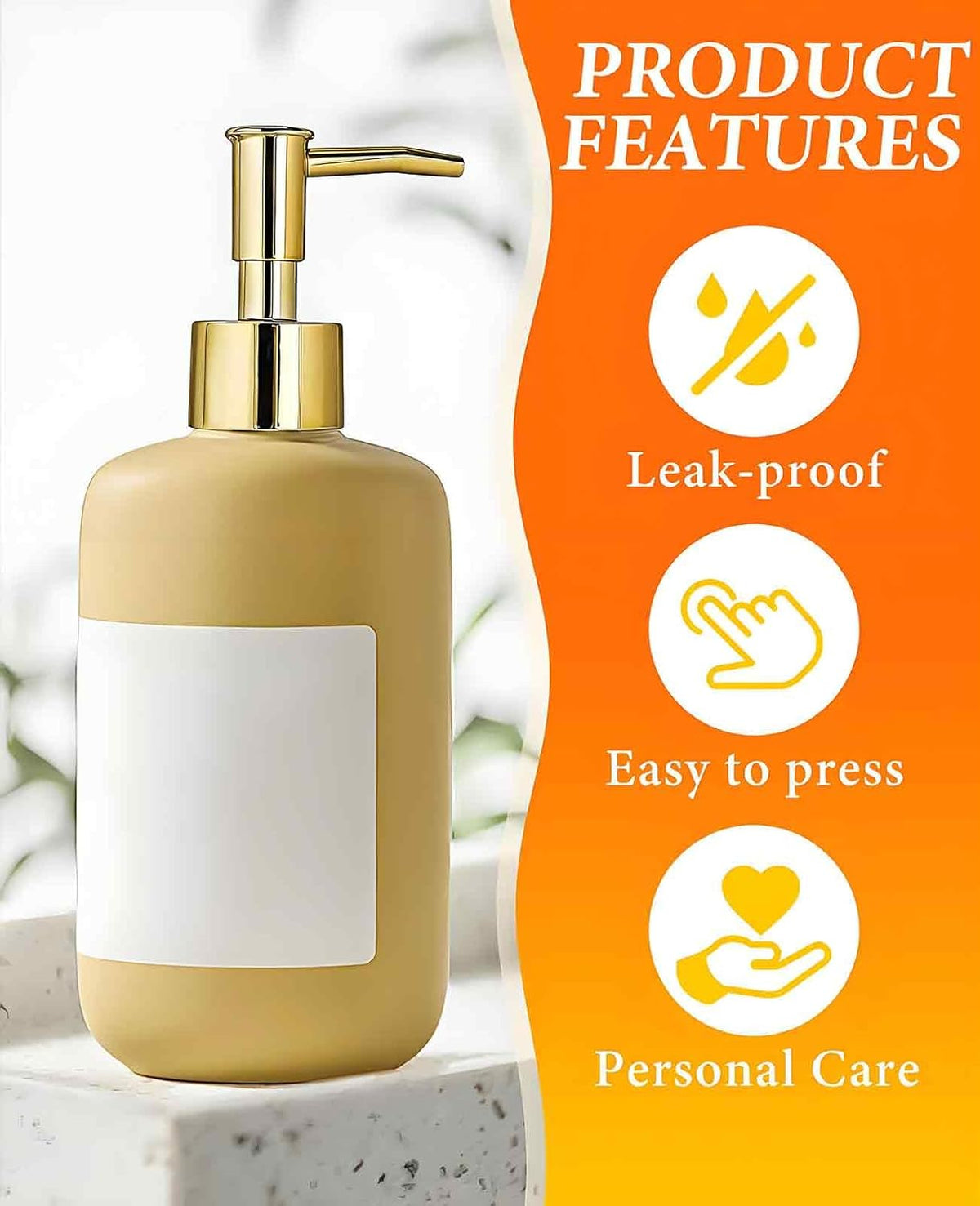 6 Pack Gold Soap Dispenser Pump, Top Replacement for Lotion & Regular Glass Bottles (Standard
