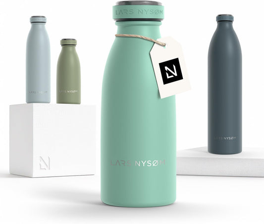 LARS NYSØM Stainless Steel Insulated Water Bottle 12oz 17oz 25oz 34oz 51oz | Insulated Thermo Flask