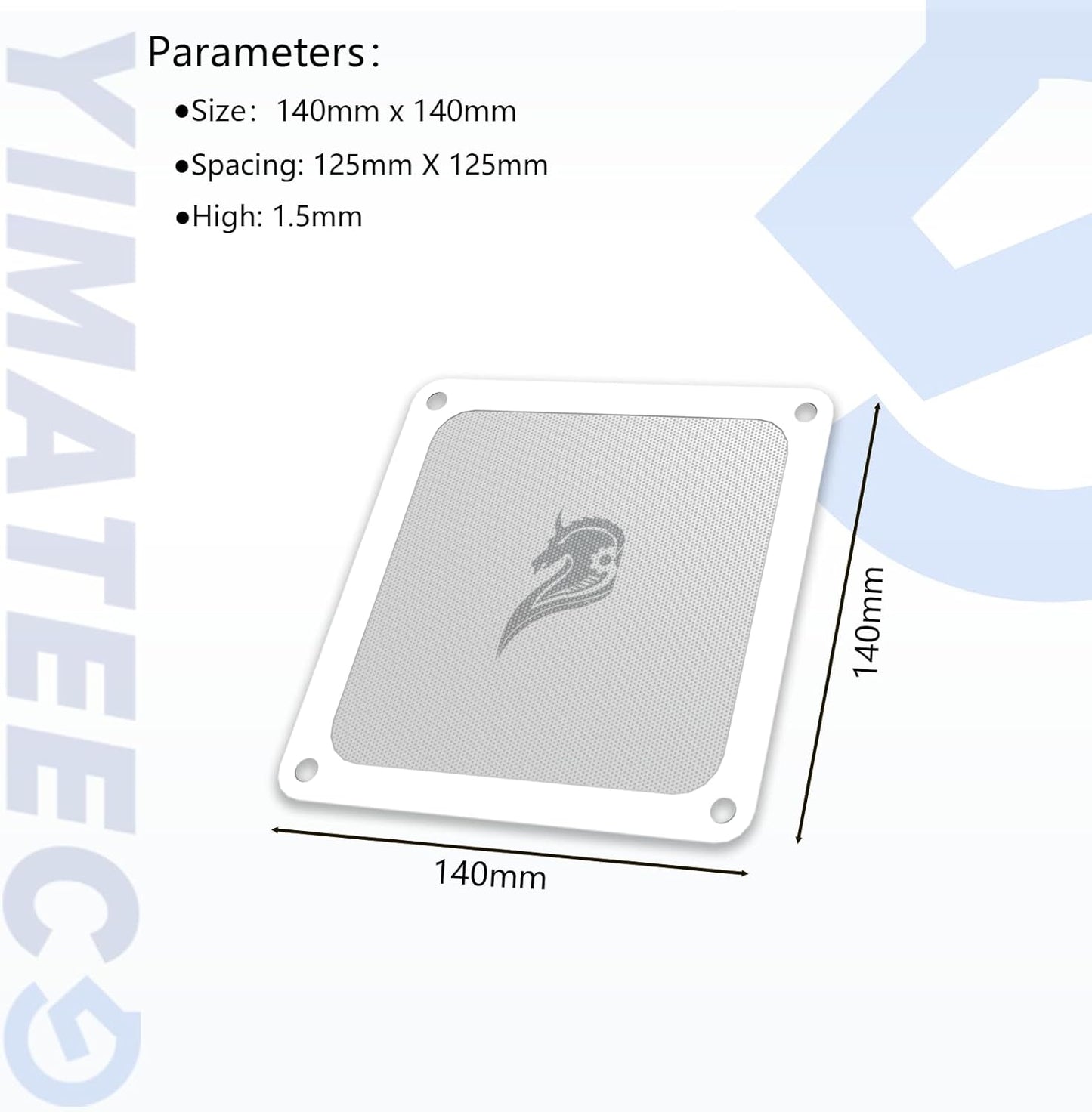 140mm Fan Filter PC Dust Filter Computer Fan Grills Dust Mesh Magnetic Frame PC Case Cover