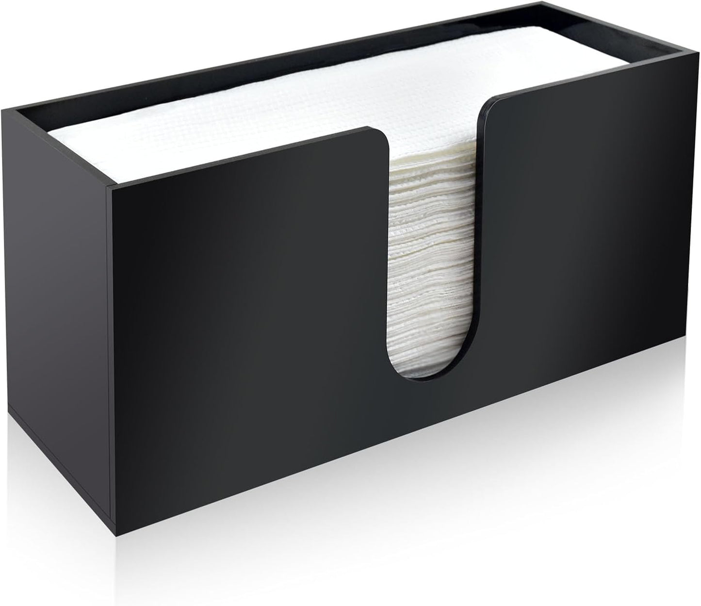 1Pack Paper Towel Holder Countertop, Black Acrylic Napkin Dispenser, Multifold Paper Towel