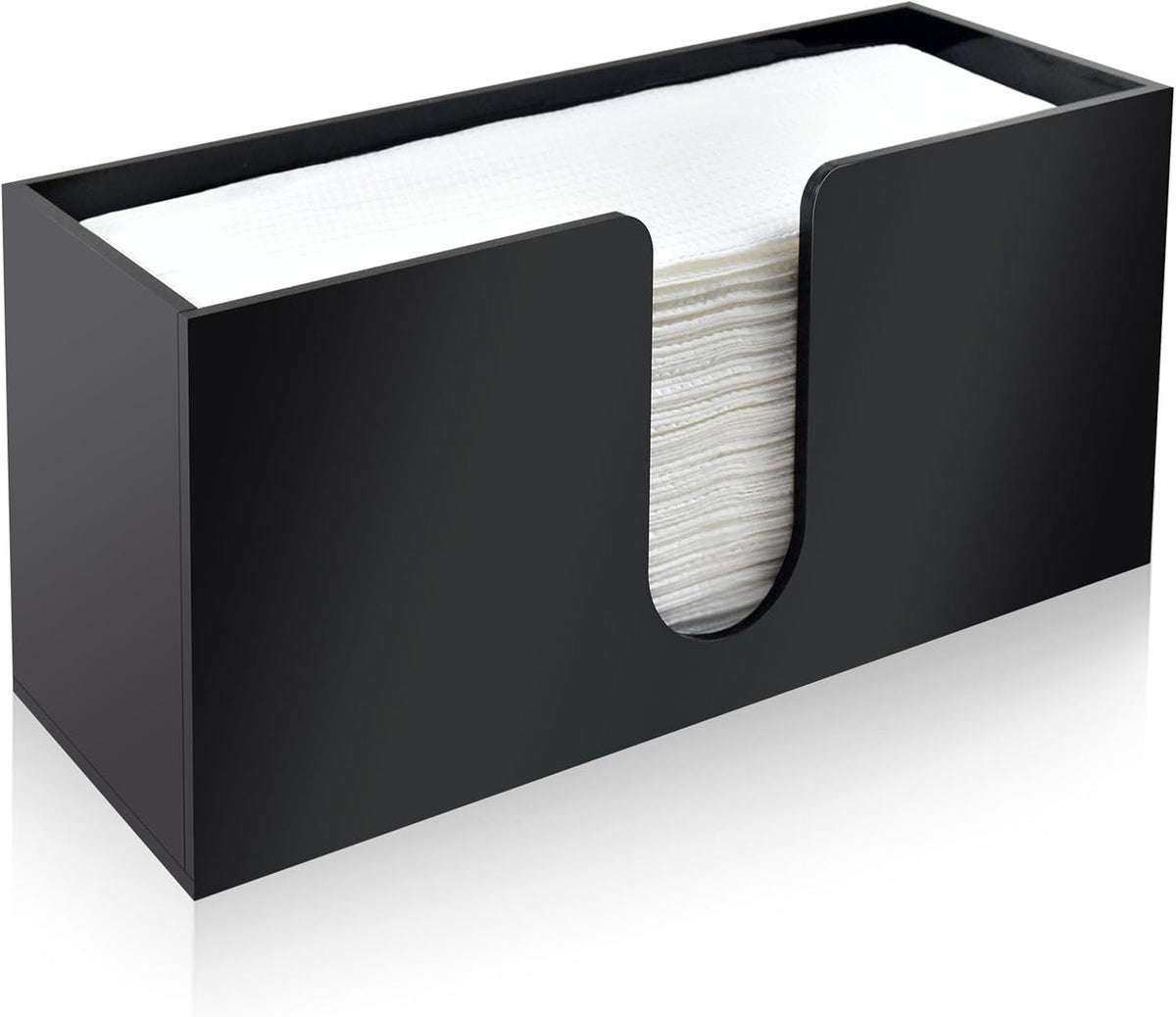 1Pack Paper Towel Holder Countertop, Black Acrylic Napkin Dispenser, Multifold Paper Towel