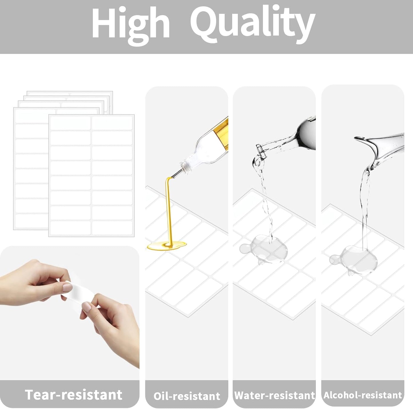 Blank Removable Labels, 1x3 Inch White Freezer Labels for Food Containers, Freezer Label to Write