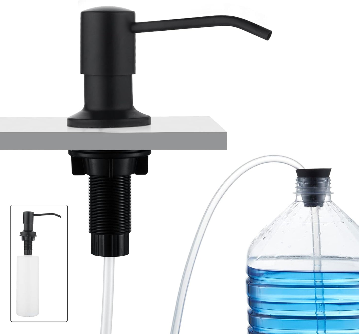 CREA Dish Soap Dispenser for Kitchen Sink,Built in Countertop Kitchen Soap Dispenser Set w./ 39"