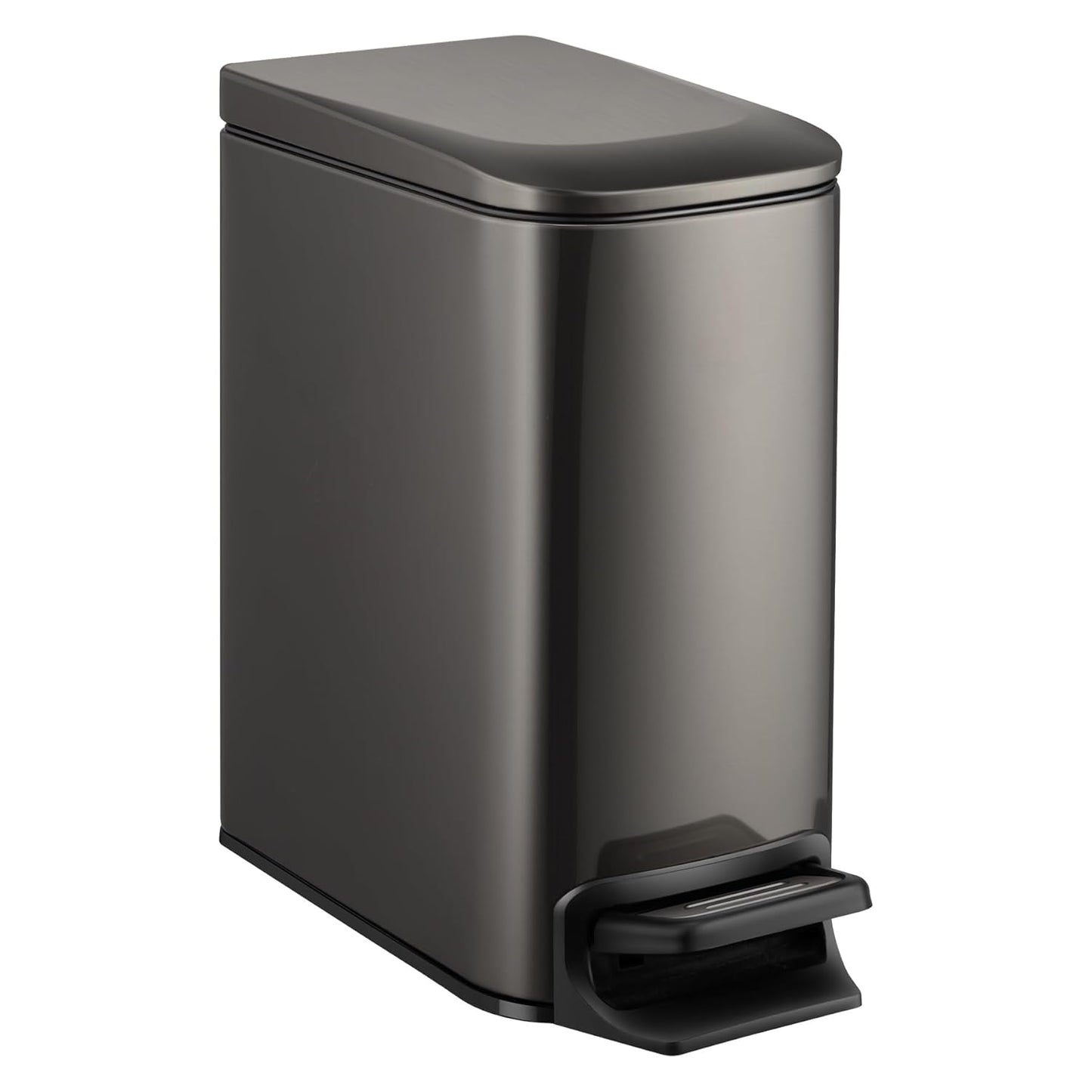 TIPGO Slim Bathroom Trash Can with Lid Soft Close, 6 Liter / 1.6 Gallon Stainless Steel Garbage Can