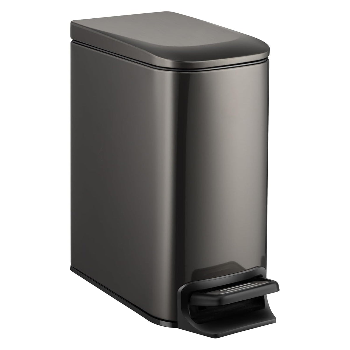 TIPGO Slim Bathroom Trash Can with Lid Soft Close, 6 Liter / 1.6 Gallon Stainless Steel Garbage Can