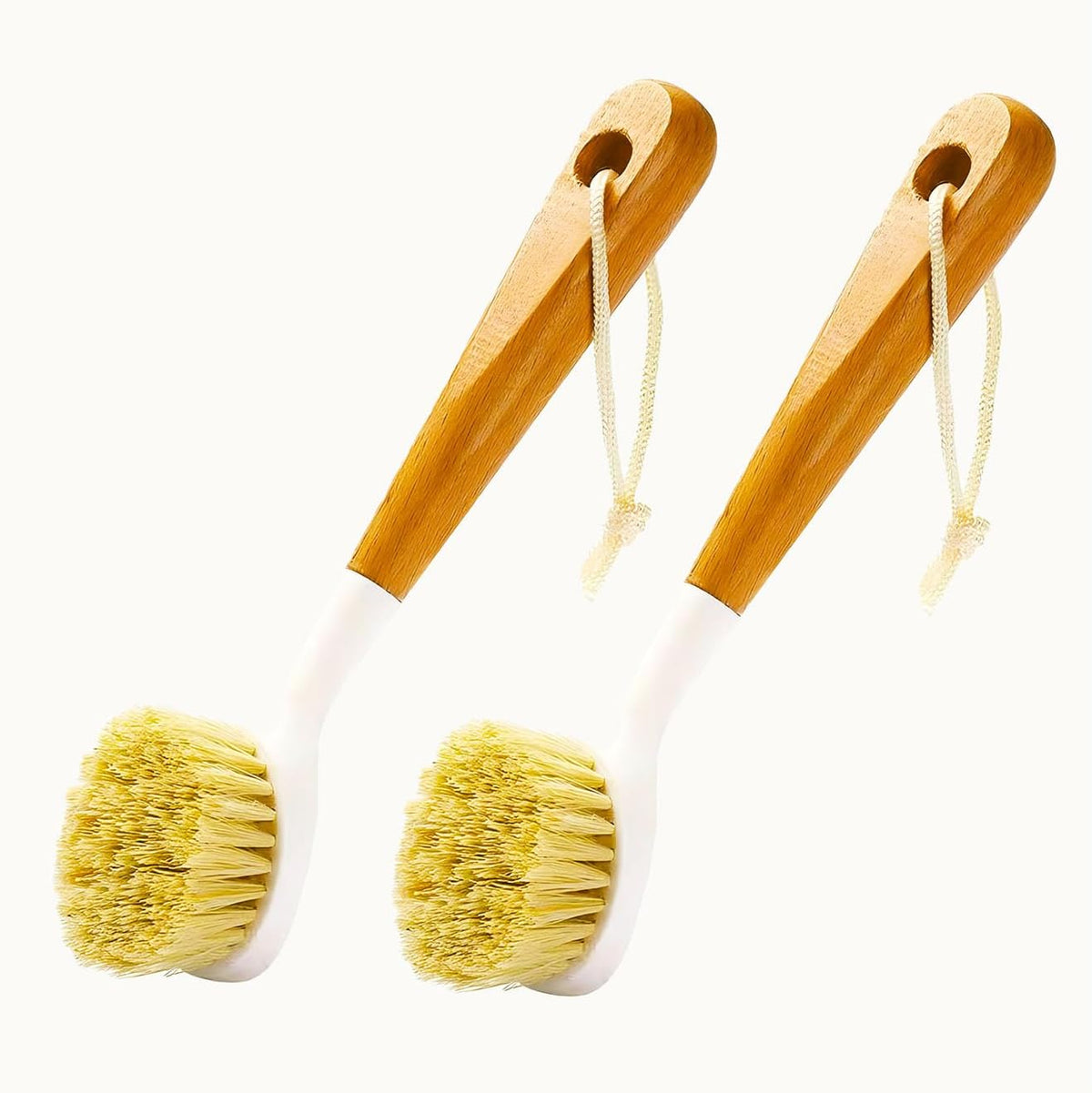 Wooden Dish Brush, Natural Bristle Dish Brushes with Handle, Wooden Handle Soft Scrubber Kitchen