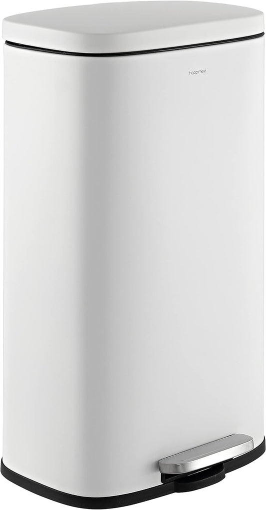 happimess HPM1011C Curtis 8-Gallon Step-Open Trash Can with Soft-Close Lid, Modern, Minimalistic