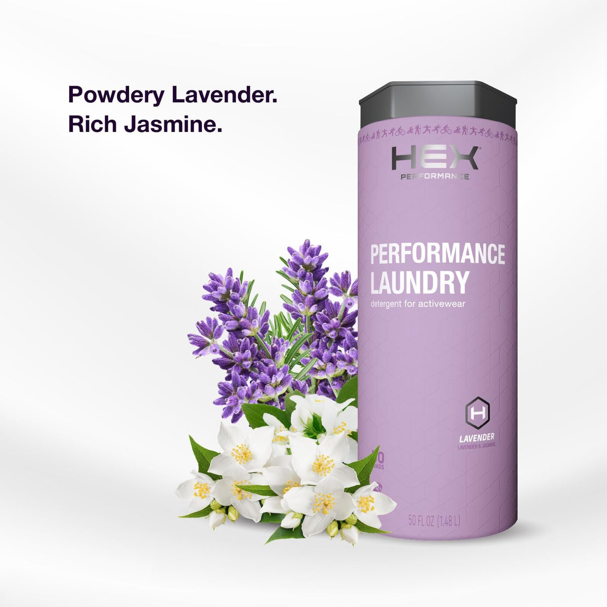 HEX Performance Laundry Detergent, Lavender, 100 Loads (Pack of 2) - Designed for Activewear