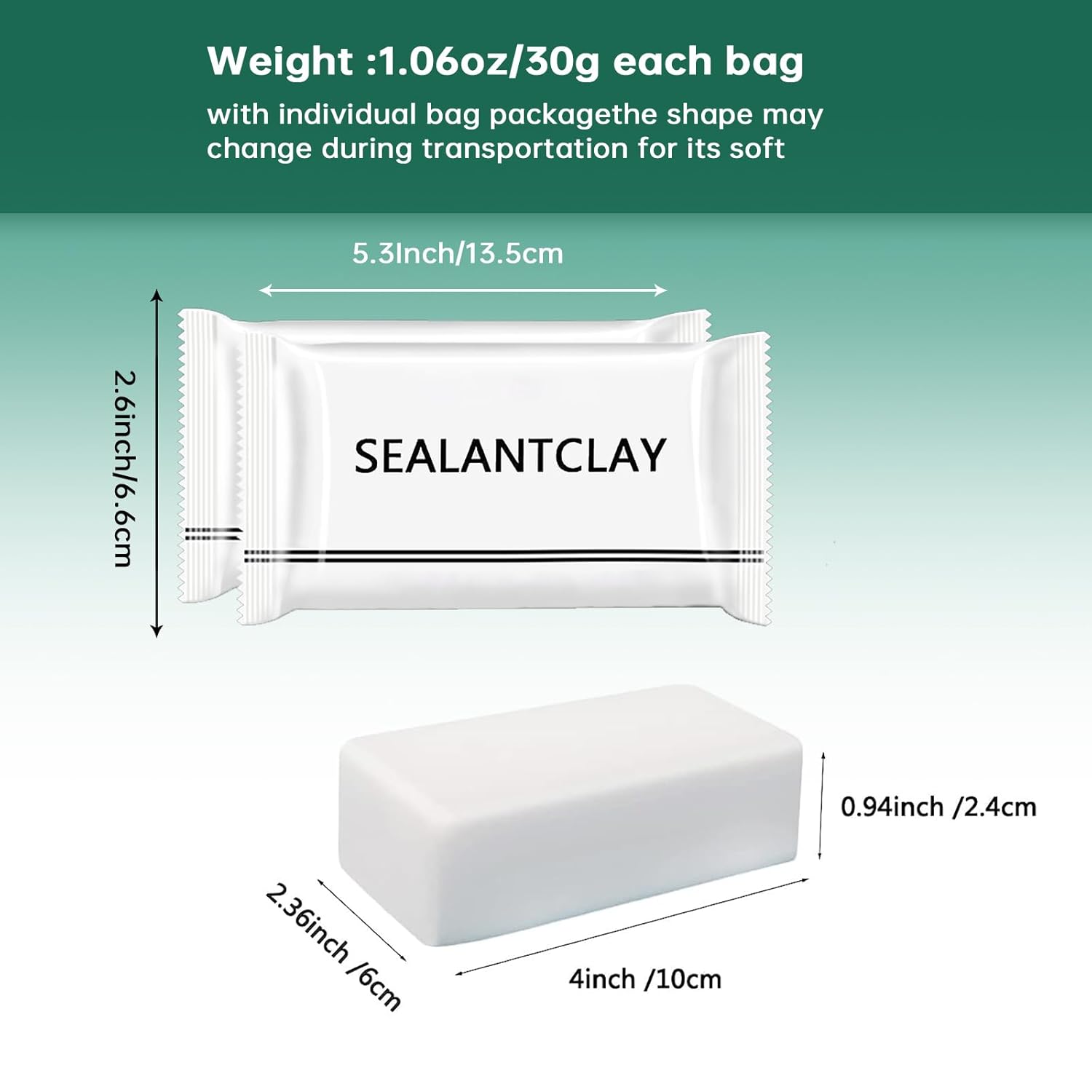 Pack of 4 White Seal Putty Waterproof Duct Seal Repair Sealing Clay, Quick Mending Mud for Drain