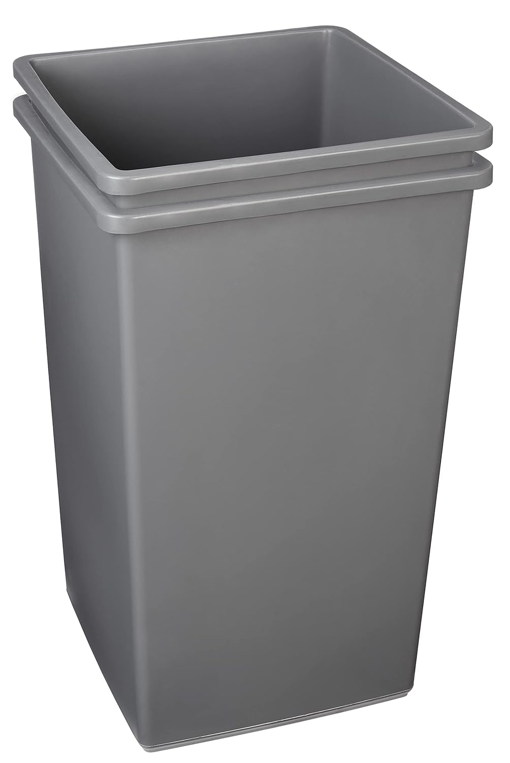 Amazon Basics Square Waste Container Open Top Wastebasket, Plastic Bins, 25 gallons, Grey, (Pack of