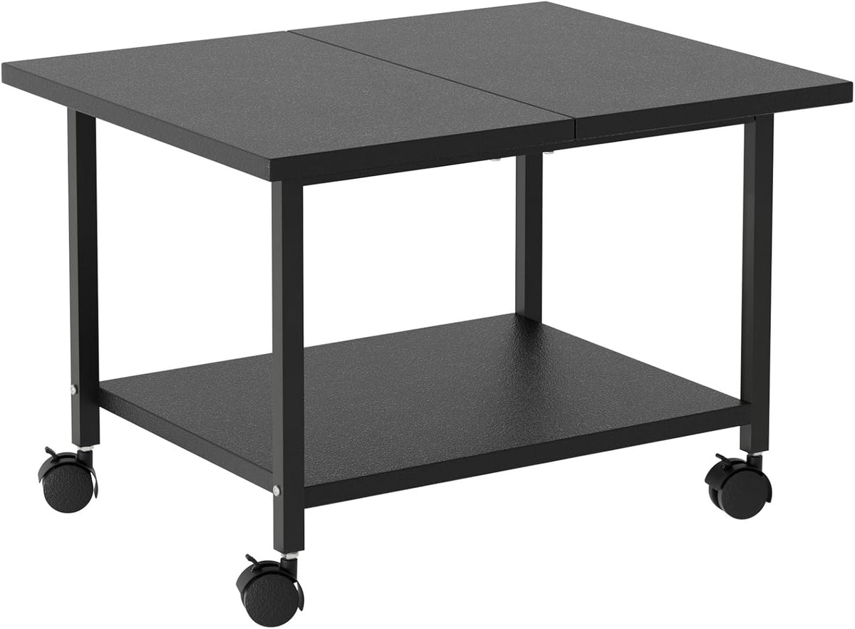 Printer Stand with Storage Under Desk Shelf, Desktop Printer Stand Organizer, Rolling Printer Cart