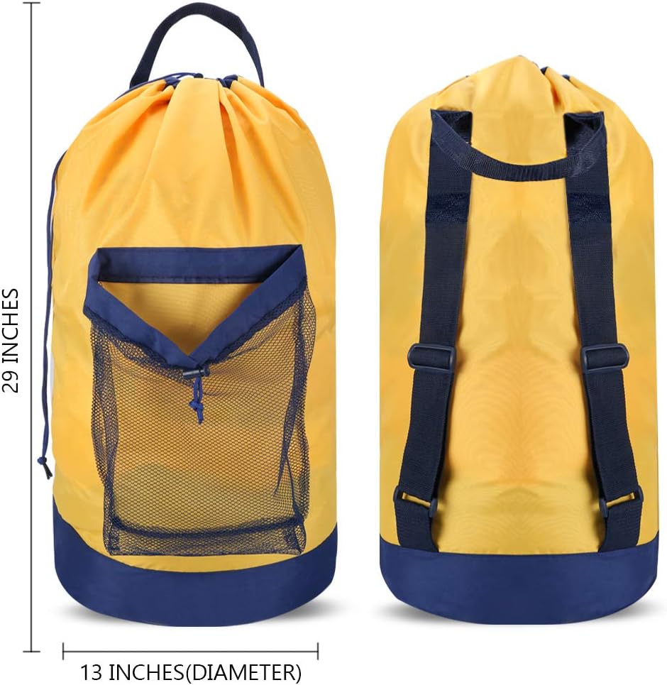 Dalykate Backpack Laundry Bag, Laundry Backpack with Shoulder Straps and Mesh Pocket Durable Nylon