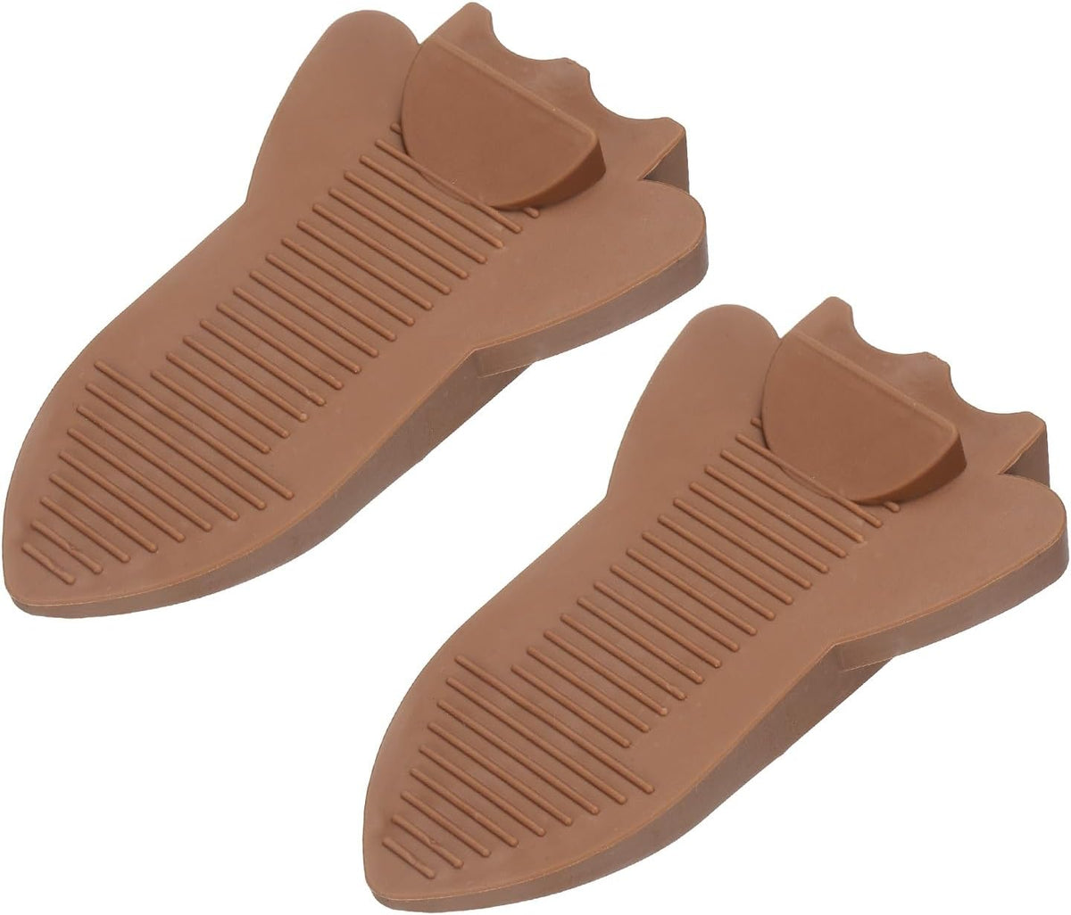 uxcell 2 Pcs Door Stoppers for Bottom of Door, Rubber Stackable Door Stopper Wedge Anti-Slip, 2.13