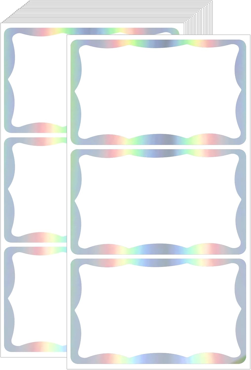 STARLIBOO Holographic Colored Labels Stickers, 3X5 Inch Removable Large Label Stickers for Moving