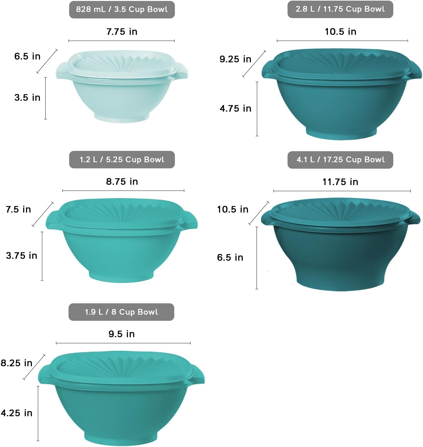 Tupperware Heritage Collection, New 10 Piece Food Storage Container Set in Vintage Green