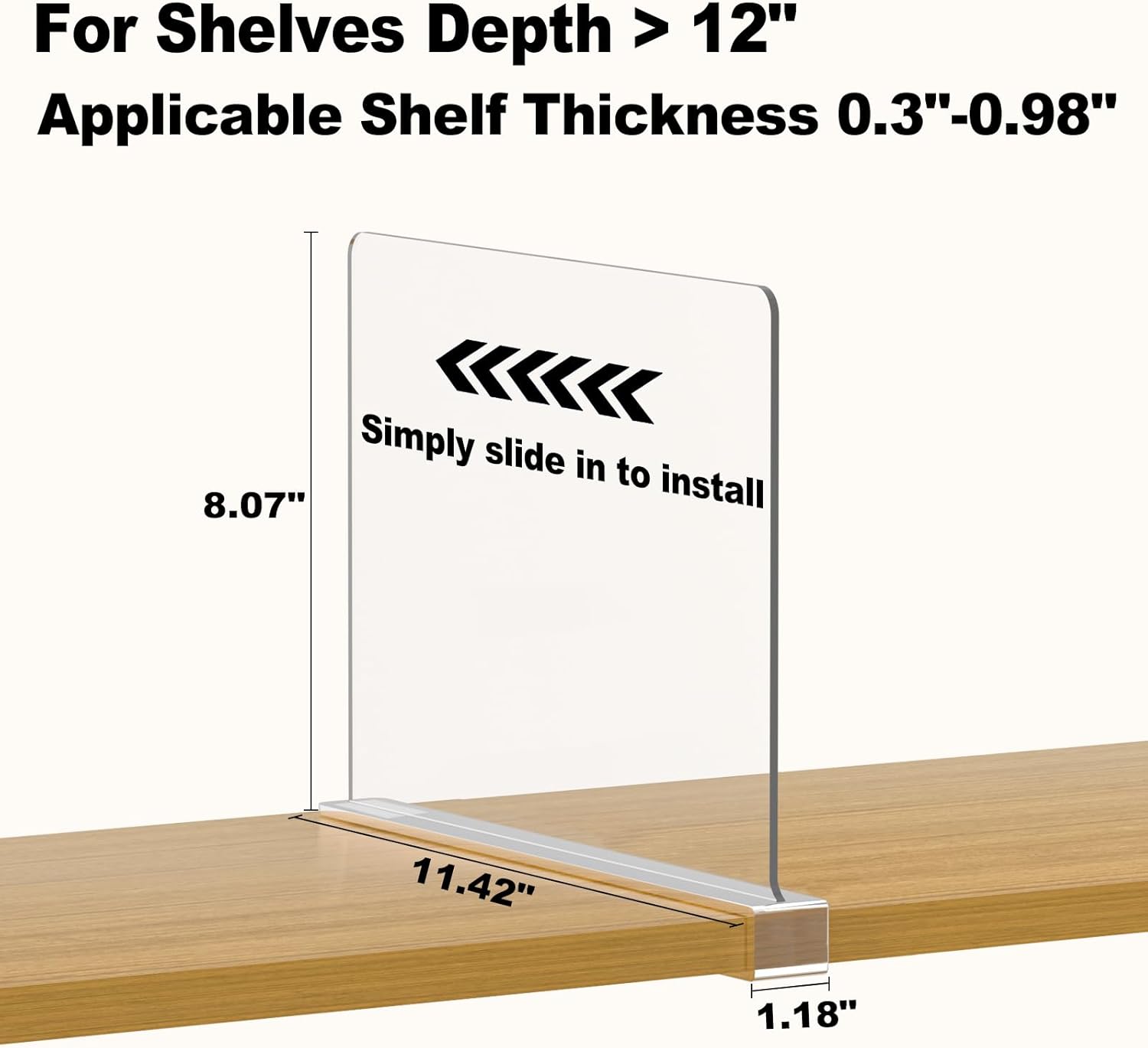 Shelf Dividers Purse Organizer for Closet: 12-Pack Acrylic Bag Storage Organizer for Handbags