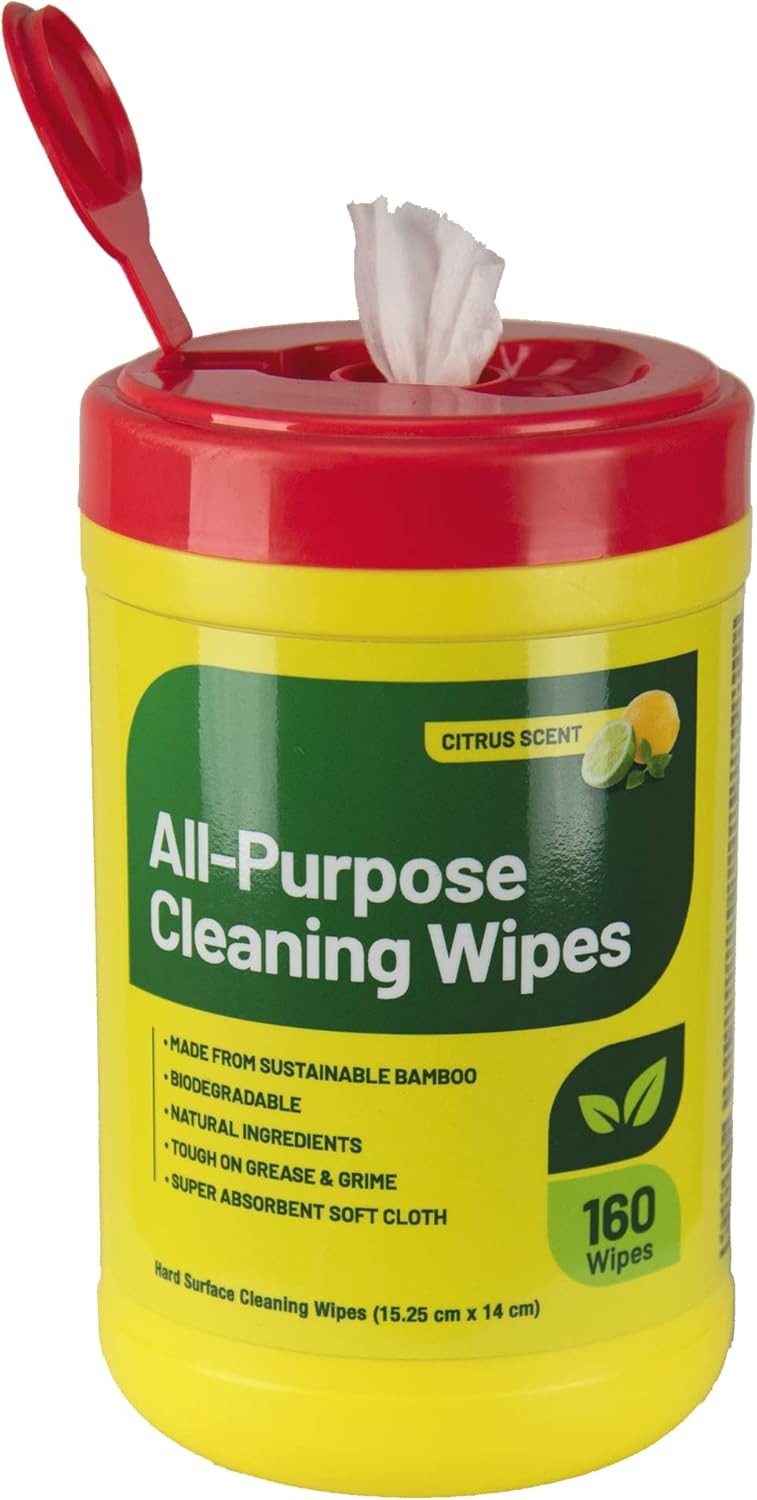 RTS Companies Inc All-Purpose Cleaning Wipes, Citrus Scent, Biodegradable, Multi-Surface, 160 Wipes