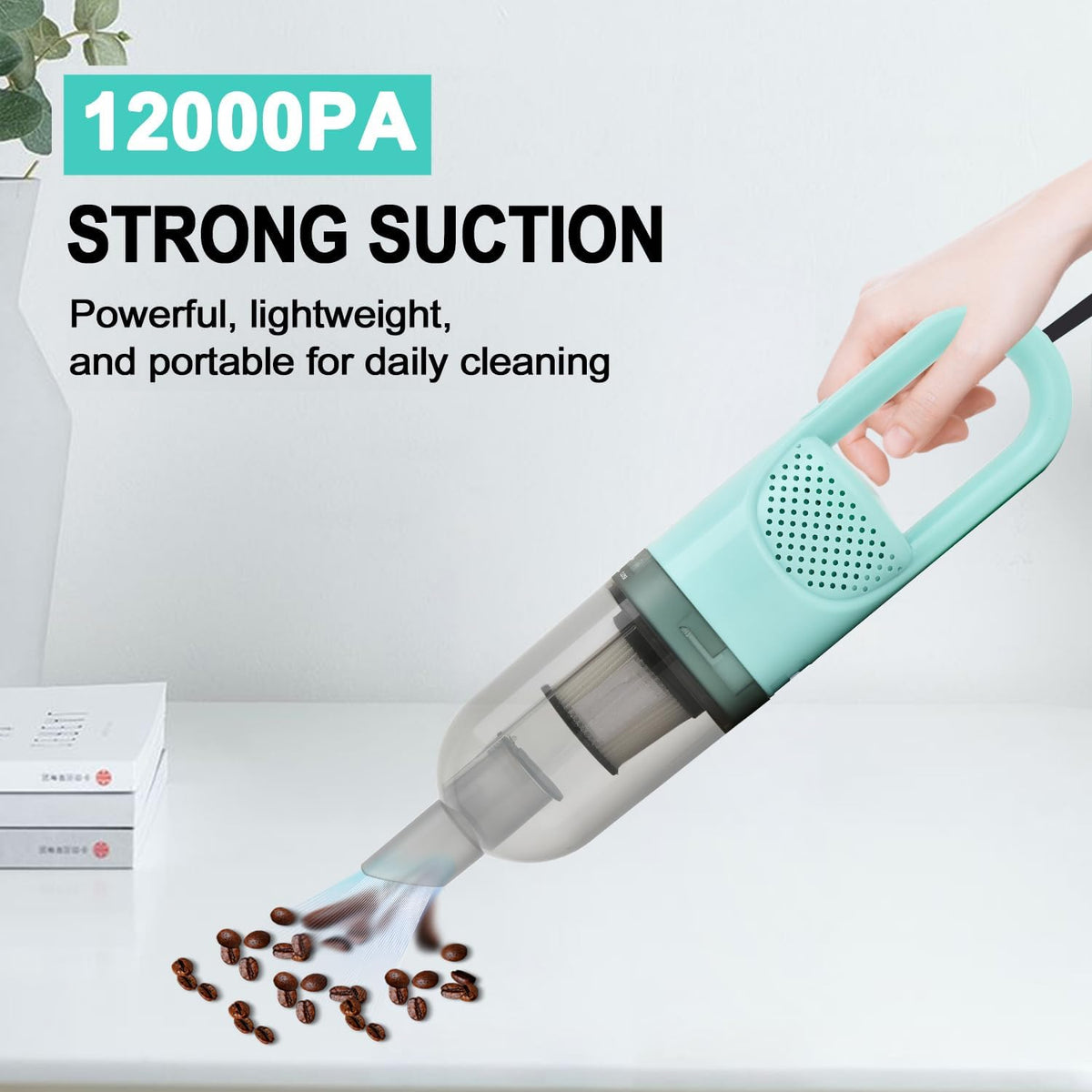 6-in-1 Lightweight Stick Vacuum Cleaner with 100W Powerful Motor, Mini Portable Household Handheld