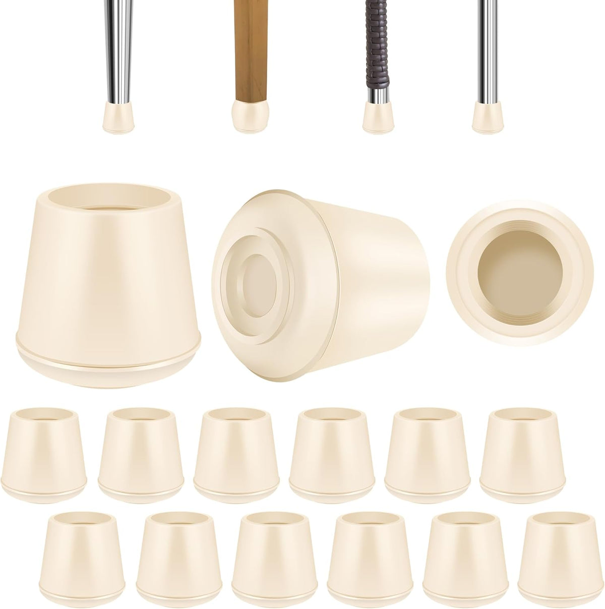 1-1/2" Round Rubber Chair Leg Tips Caps, Chair Leg Floor Protectors, Non-Slip Chair Leg Caps, Stool
