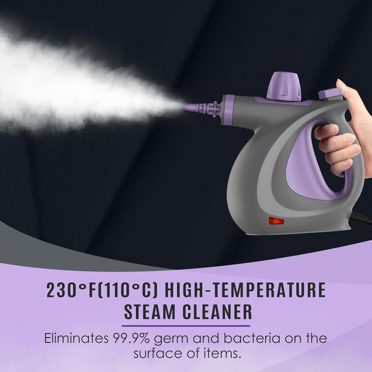 Pressurized Handheld Multi-Surface Natural Steam Cleaner with 12 pcs Accessories, Multi-Purpose