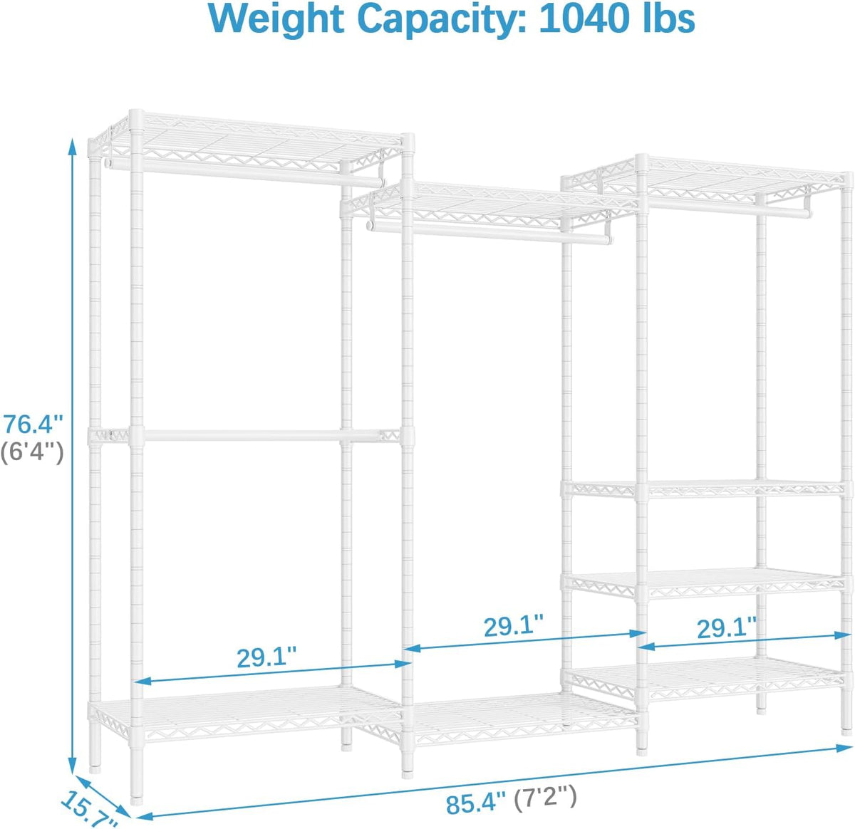 VIPEK V5 Plus Portable Closet Wardrobe Heavy Duty Clothes Rack, Large Free Standing Closet Rack for