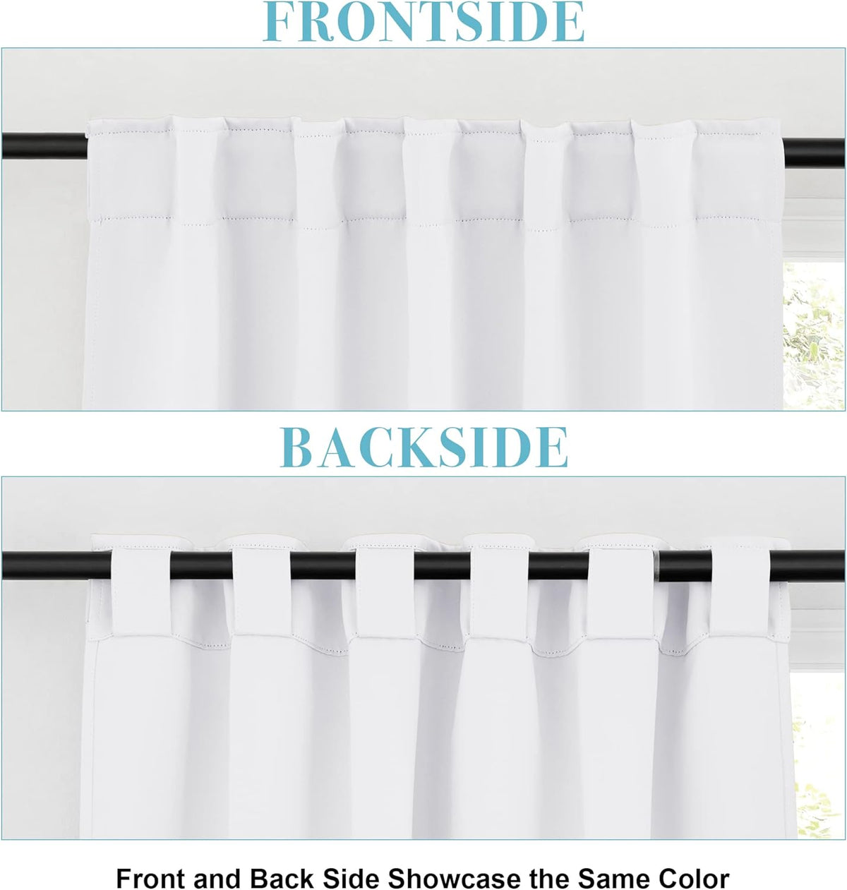 RYB HOME White Curtains Drapes - Room Darkening Window Curtains Thermal Insulated Bedroom Half
