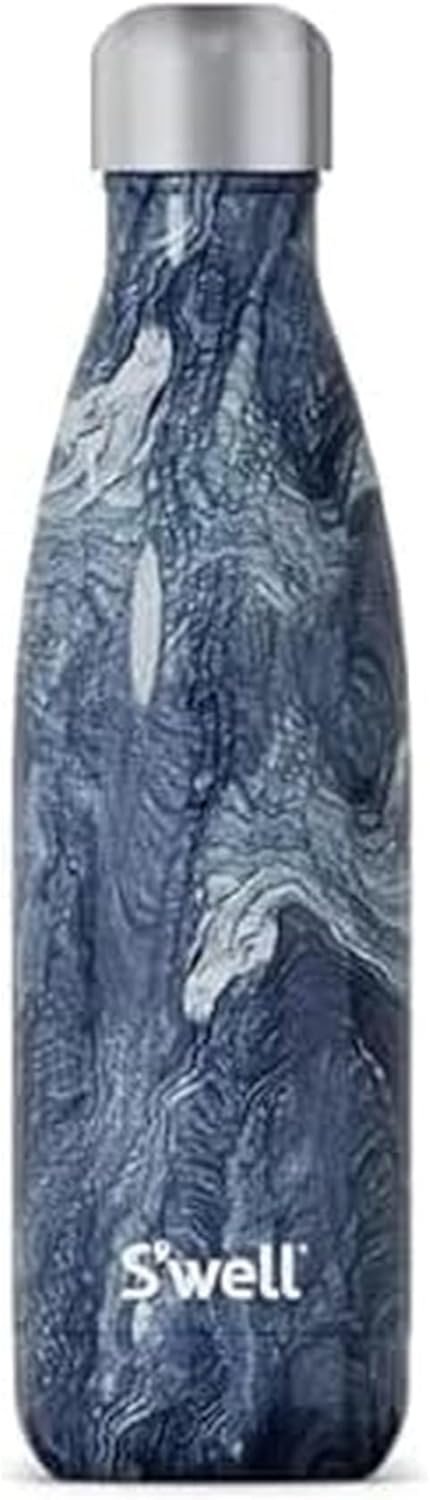S'well Stainless Steel Water Bottle, 17oz, Azurite Marble, Triple Layered Vacuum Insulated