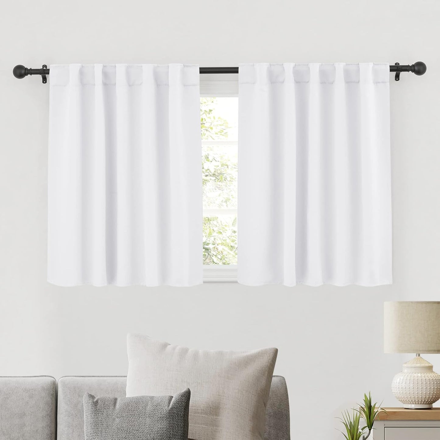 RYB HOME Small Window Curtains Blackout, Privacy Thermal Insulating Drapes for Bedroom Bathroom