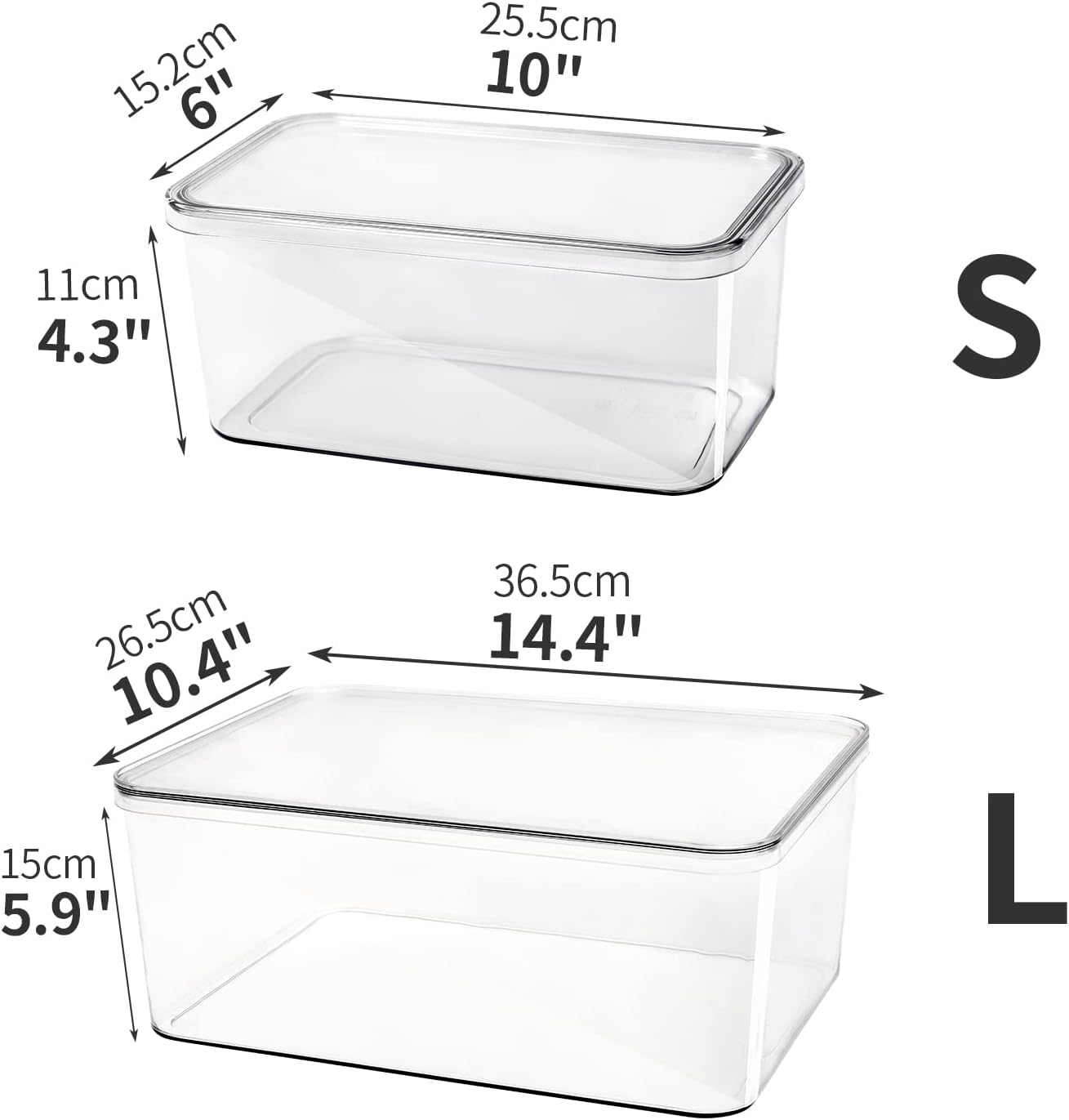 Clear Storage Bins With Lids,5 Packs Food Storage Organizer,Cabinet Storage Basket for Clothing