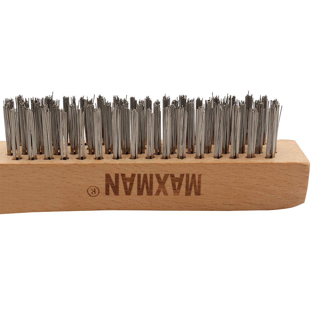 MAXMAN Wire Brush, Heavy Duty Stainless Steel Wire Brushes for Cleaning Rust, Grill Brush, Steel