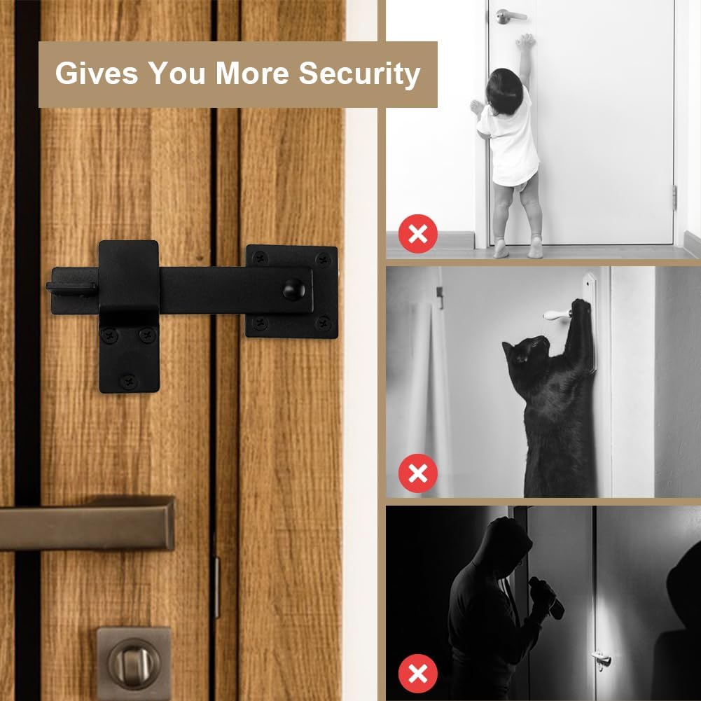 2 Pack Flip Gate Latch Lock 6'' Adjustable Barn Door Lock Hardware Safety Rustic Gate Lock for