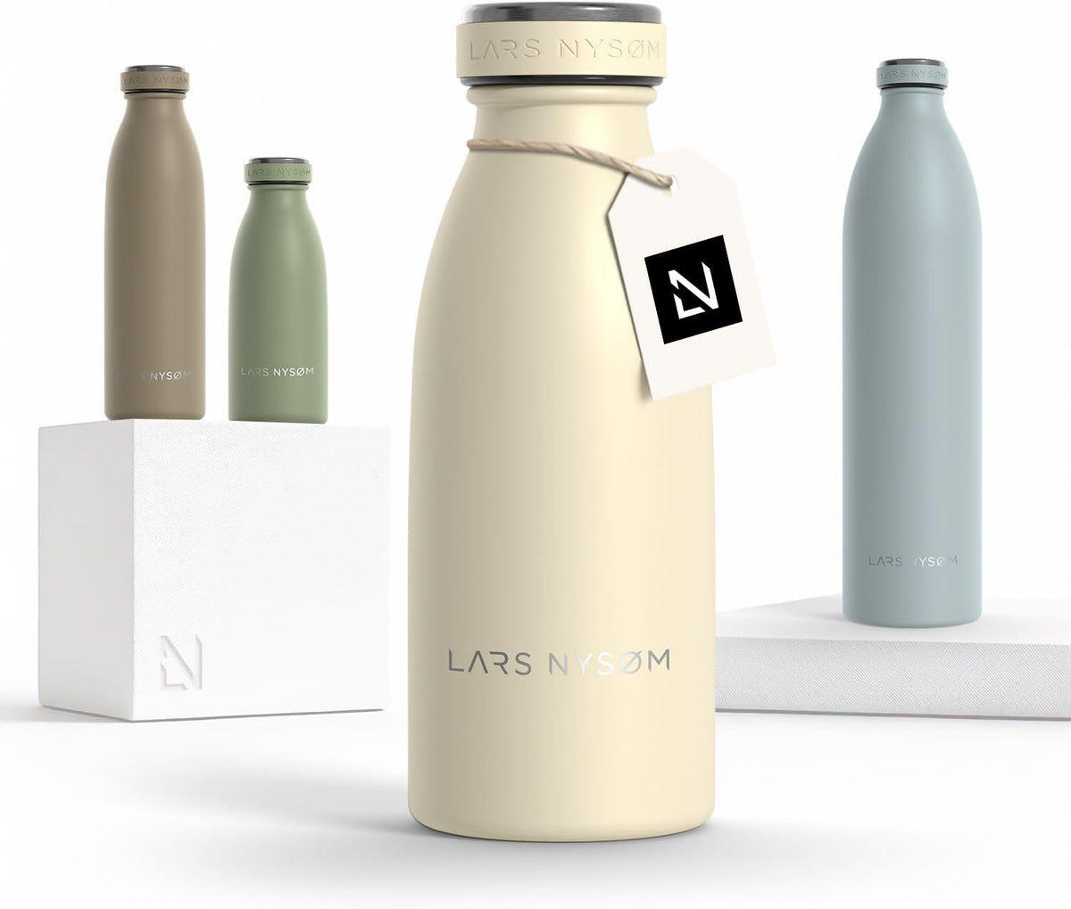 LARS NYSØM Stainless Steel Insulated Water Bottle 12oz 17oz 25oz 34oz 51oz | Insulated Thermo Flask