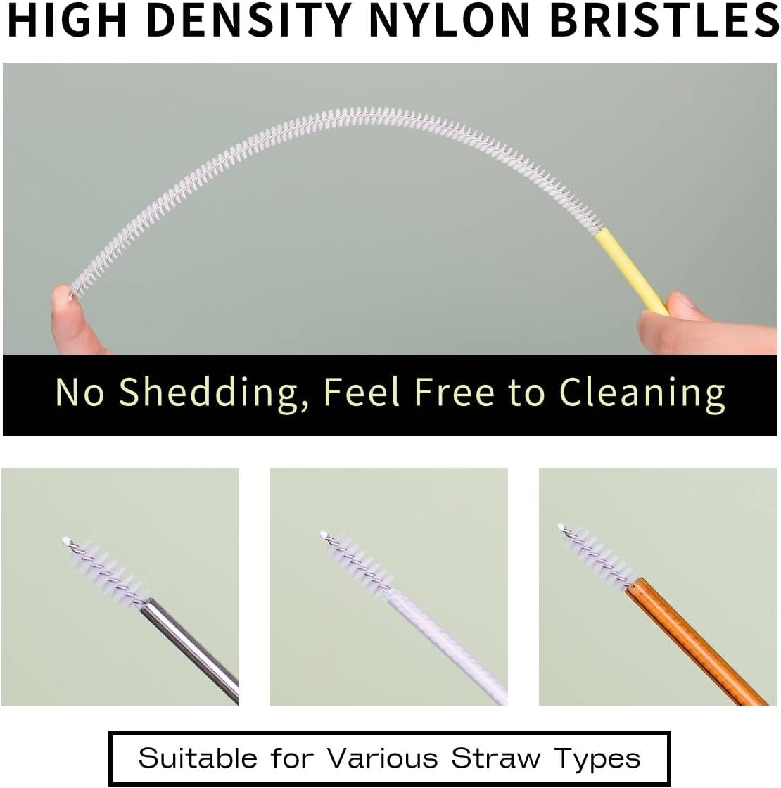 Straw Clean Brush Extra Long 12 Inch Straw Tube Brushes for Cleaning, Reusable Drinking Straw