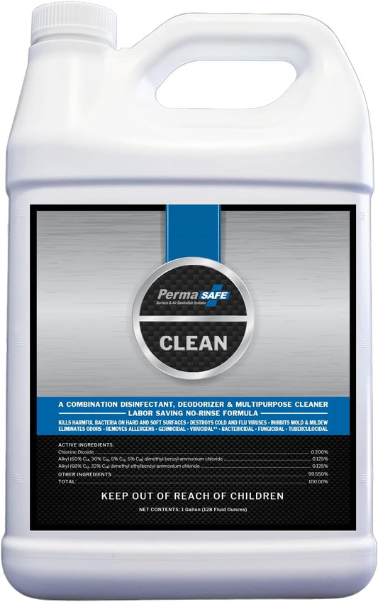 PermaSafe CLEAN, All-Purpose Hospital Disinfectant Cleaner; No Rinse, Hard, Soft & Food Contact
