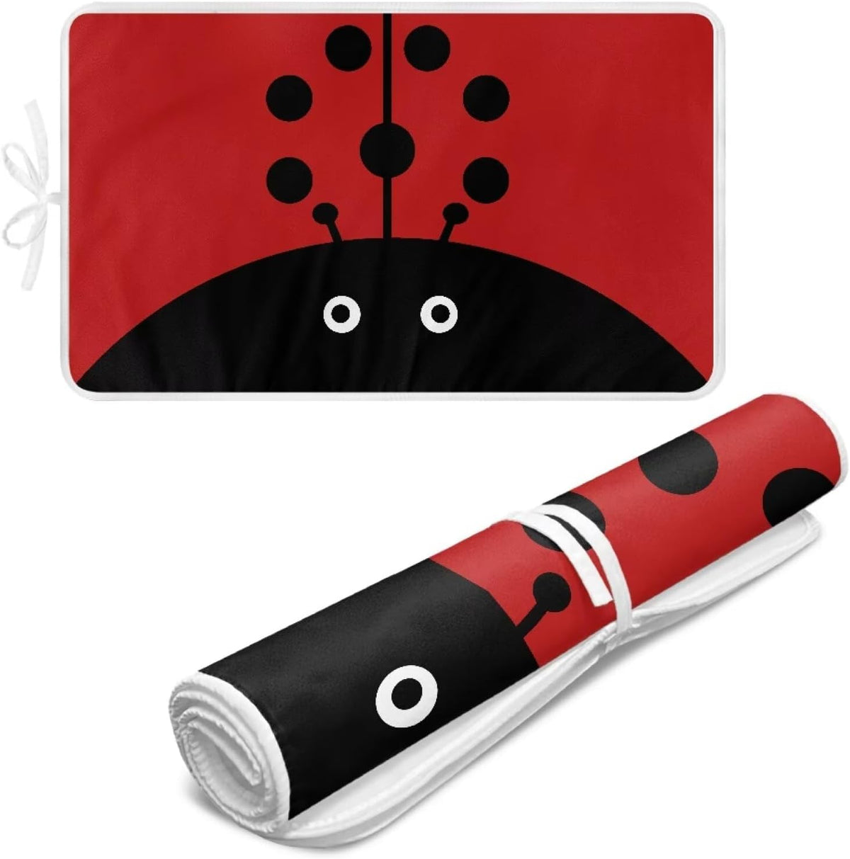 Cute Iron Mat Blanket Travel Foldable Ladybugs Ironing Pad Fabric Ironing Board Cover for Top of