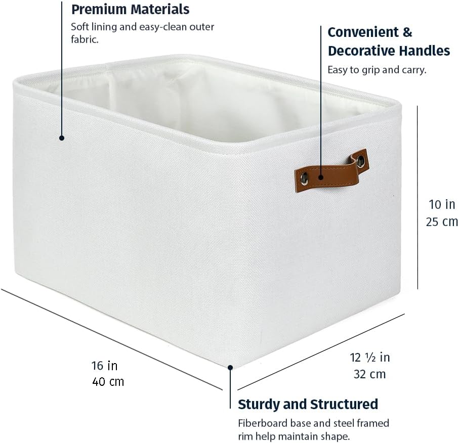 OrganiHaus Extra Large Fabric Storage Bins for Shelves 16x13in, Closet Storage Baskets for Shelf