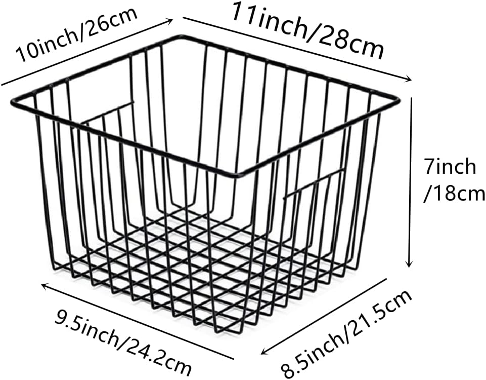 Slideep Wire Metal Basket Bin Storage Baskets Modern Farmhouse Food, Vegetable, Shampoo, Clothes