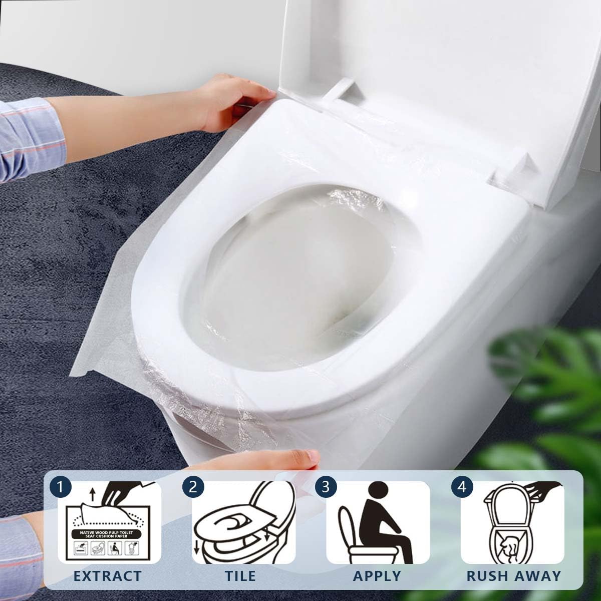 4 Pack (1000 Pieces) Disposable Toilet Seat Covers Flushable Paper Toilet Seat Cover for Bathroom
