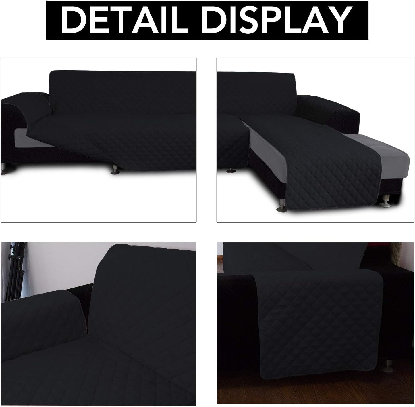 Easy-Going L Shape Sofa Cover - Chaise Lounge Slip Cover Reversible Sofa Protector for Pets, Kids &