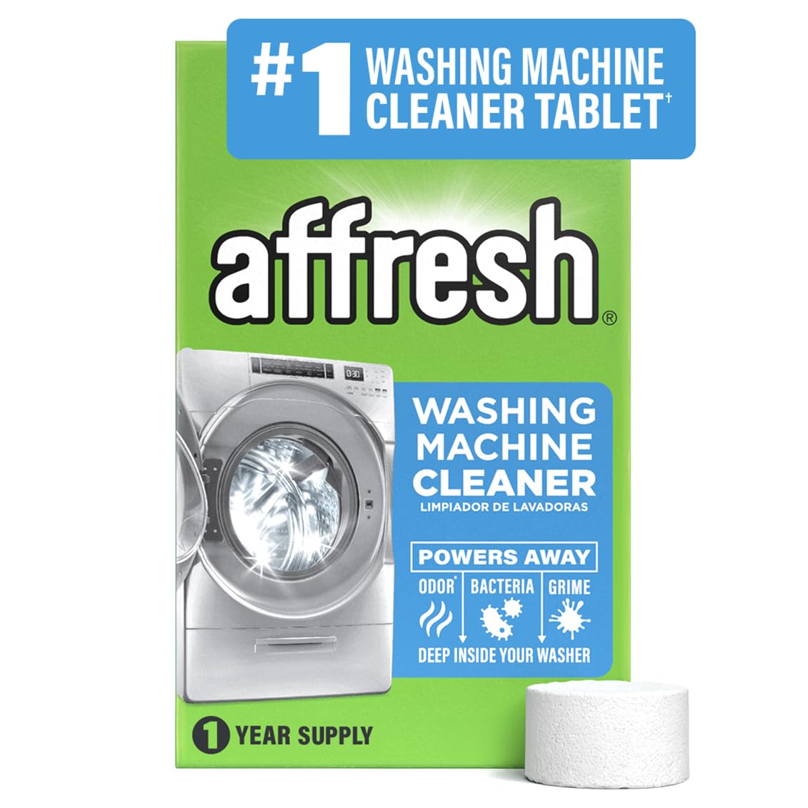 Affresh Washing Machine Cleaner, Helps Power Away Odor Causing Bacteria & Grime Deep Inside Pump