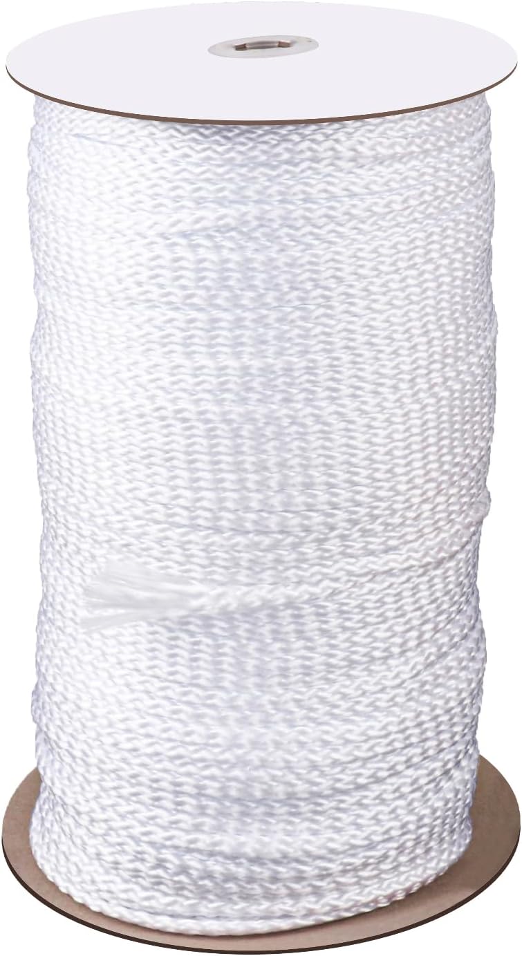 1/4 Inch White Polyester Rope - 500 Foot White Low Stretch Polyester Rope for Hiking, Kayaking