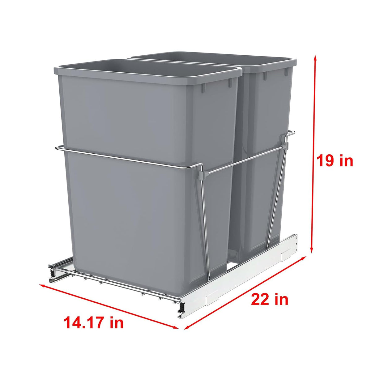Double Pull-Out Trash Can for Under Kitchen Cabinets Include Double 35QT Trash Bin Doesn't Include