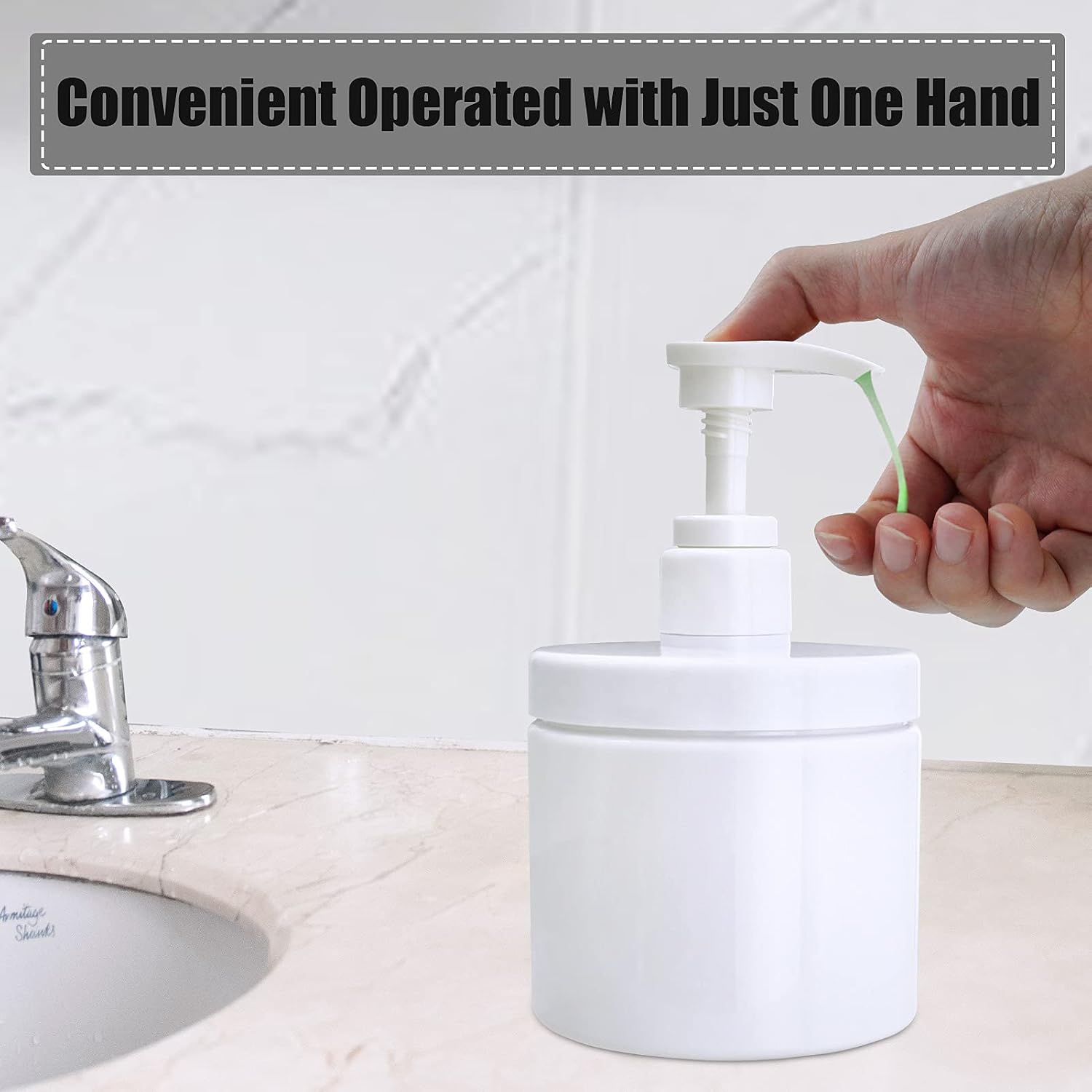 Cosywell Pump Bottle Dispenser Plastic Pump Bottles Refillable Bottles Wide Mouth Jar Style Empty